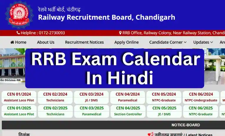 RRB Exam Calendar